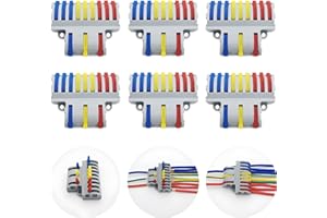 Morsettiere Elettriche, CESFONJER 6 pcs SPL-93 Connettori Elettrici Rapid, 3 in 9 fuori Connettore Bilaterale, Leva Connettore cavo elettrico