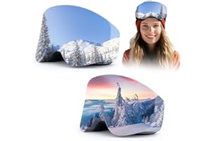 ALITREE 2 Pièces Housse de Protection pour Lunettes de Ski, Protège Contre les Rayures, Housse de Lunettes de Ski/Snowboard en Microfibre, Compatible avec Toutes les Lunettes de Skis, pour Après-Ski et Voyage