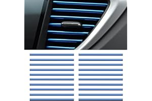 MUYAPAY 20 Pièces Bandes Décoration de Sortie d’Air de Voiture，Bandes Décoratives Voiture Accessoire Voiture Interieur Decoration pour Climatisation de Voitures Sortie d'Aération Grilles (Bleu)