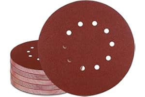 GZKTY 25 Pcs 225mm Sanding Disc - Professional Grain P180 Sanding Discs for 10 Hole Orbital Sander Discs - Sanding Sheets for Drywall Sander