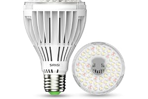 SANSI 30W LED Växtlampa med Fullspektrum för Inomhusväxter, 250W Motsvarande E27 Växtbelysning Lampor, 4000K 660nm Odlingslampa med 60° Strålvinkel för Plantor, Grönsaker, Blommor, Hydroponik