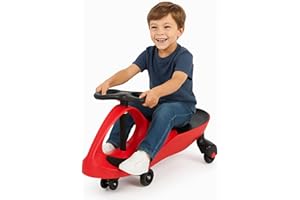 Curvaso Wiggle Car Kids Push Ride On Car Swivel Scooter Childrens Indoor Outdoor Twist Gyro Toys Boys Red Black