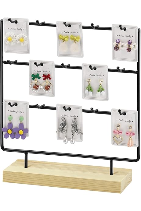 NO Espositore Per Orecchini, Porta Orecchini In Velluto A Forma Di L Espositore Porta Orecchini Organizer Per Orecchini Con 60 Slot 30 Paio Nero - Foto 11