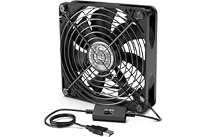 ELUTENG Wentylator komputerowy 140 mm, USB, z 3 regulowanymi prędkościami, wentylator USB 140 mm, 5 V, kompatybilny z komputerami/PS4/TV Box/AV, szafką/routerem