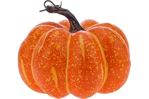 Funzhan 15cm Künstliche Kürbis Deko Herbst Tischdeko Herbstdeko Orange Kürbisse Eicheln Blätter Beerenzweig Innen Halloween Herbstblätter Zierkürbisse Aussen Thanksgiving Herbstdekoration Tür Fenster