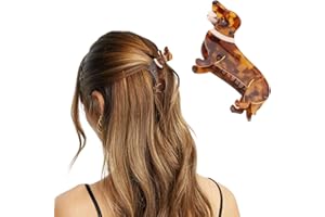 LunarCharm Dackel Haarklammer Set mit Geschenkbox - Niedliche Tier Haarspangen aus Acetat für Mädchen