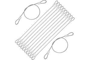 LARREL Lot de 12 câbles en acier inoxydable avec boucles, cordons de sécurité pour éclairage de scène, câbles de sécurité avec verrou pour portails extérieurs, éclairage de scène, bagages