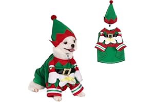 Filhome Disfraz de Navidad para perro de Santa Perro con gorro para mascotas, ropa para perros, gatos, cachorros, regalo