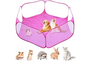 Jetisva Foldable Guinea Pig Playpen Run Indoor,Breathable Hamster Playpen for Syrian Hamsters,Portable Small Animal Playpen,Pet Pop Up Play Pen Outdoor for Gerbil Dwarf Rat Chinchilla Hedgehogs