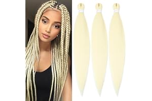 ‎YDDM YDDM Pre Stretched Braiding Hair Extensions 32 Zoll 3packs Braids Extensions Kunsthaar Braids Golden Haarverlängerung Kunsthaar Zum Einflechten Extension Für Braids Jumbo Braids Haare(32 Zoll, 613#)