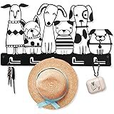 ruelen Metal Animal Wall Decor with Hooks Minimalist Line Drawing Home Hanging Word Art Wall Sculpture for Kitchen Bathroom L