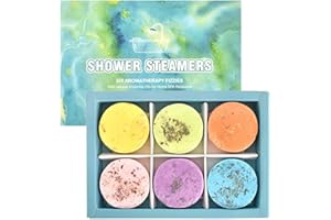 MIKIHAT Duschbomben Set, Shower Steamers Aromatherapie Geschenkset, Badebomben Geschenkset, Duschdampfer Aromatherapie, Natürliche Dusch Bombmit ätherischen Ölen zur Entspannung, für Frauen Männer (6)