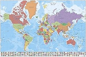 Grupo Erik Publishers Group GPE 4902 - Poster Carte du Monde, 61 x 91.5 cm