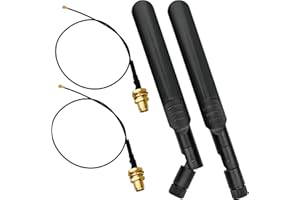 BLUESEABUY 2 Set 8dBi 2,4 GHz 5,8GHz Dualband Antenne WiFi RP-SMA Mâle Omnidirectionnelle + Câbles Pigtail IPEX Vers RP-SMA Femelle Pour Carte WLAN 3G/4G/LTE