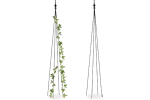 Relaxdays Rankhilfe Obelisk, 2er Set, HBT: 120x16x16 cm, Rankpyramide Kletterpflanzen, Metall, freistehend, schwarz