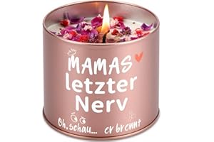 SEELENKLANG Muttertagsgeschenke für Mama, 9OZ Duftkerzen Mit Spruch Mamas Letzter Nerv, Geburtstagsgeschenk für Mama Frauen, Lustig Mama Geschenk zum Muttertag Geburtstag Weihnachtstag