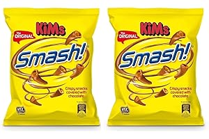 HEARTGLOBAL 2er Pack KiM’s Smash! – Dänischer Snack-Genuss – Knusprige Maishörnchen mit Milchschokolade überzogen – Süß-salzige Knabberei aus Skandinavien – (2 x 100g)
