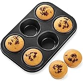 Kuber Industries 6 Slots Non-Stick Cup Cake Tray|Cup Cake Mould for Baking|Idol for Muffin, Small Cake (Black)