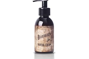 BY CAROBELS BEARDBURYS Beardburys Shaving Cream | Crema de Afeitar, Afeitado Pieles Sensibles, con Aloe Vera y Vitamina E. 150 ml