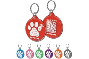 MYLUCKYTAG NFC & QR Code Smart Pet ID Tag Personalisierte Hund-Katze-Tag, Online-Haustier-Profil, Haustier Standort Alert E-Mail, Digital Pet Tag, Quiet Pet Tag, Durable Pet ID, Hundehalsband Tag