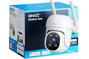 GNCC 1080P Home Security Camera Outdoor Surveillance with AI Motion Detection,360°View Pan-Tilt, 2.4G WiFi, Color Night Vision, IP65 Waterproof, 24/7 Recording, Two-Way Audio, Cloud & SD Card Storage