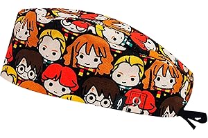 Robin Hat - Cuffia Chirurgica Donna e Uomo, Cuffietta Chirurgica Capelli Corti, Cuffie Sala Operatoria Regolabile, Cotone 100% Biodegradabile, Sanitarie, Infermiera, Dentista, Taglia Unica, Hogwarts