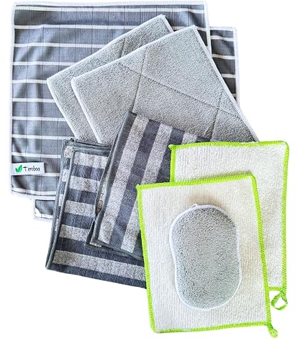Lot De 3 Torchons De Cuisine En Fibre De Bambou - Très Absorbants, Lavables à 60°C - Écologiques Et Durables - 11