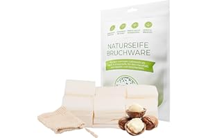 ‎NATURE COSMÉTIQUE MANUFAKTUR Nature Cosmétique® Bruchseife Sheabutter Duftfrei – Für trockene Haut – Mit natürlichem Bienenwachs, Vitamin E – Kleine bis mittelgroße Bruchstücke – Handgefertigt in Deutschland