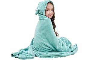 Hilmocho Toalla de Baño con Capucha para Bebé Albornoz Manta Extra Grande con Capucha para Niños Niñas Pequeños Toallas de Ducha de Playa Absorbentes Gruesas, 138x68CM