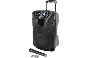 QTX BUSKER 10 Rechargeable Battery Powered Portable PA with 1 Wireless Microphones and Bluetooth Connectivity 10 Inch