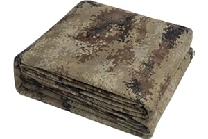 Col-Pary Persiana de Caza, Tela de Malla de arpillera de Camuflaje, Vista de 270°, persianas de Tierra Transparentes, Red de Malla silenciosa, Tienda de campaña para Caza de Ciervos, Pavos, Patos