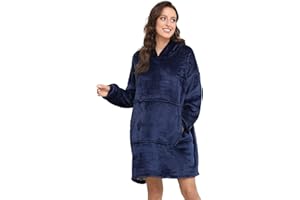 Sendowtek Übergroße Hoodie Decke Damen Oversized, Sherpa Deckenpulli Weich Super Warme Komfortable Pullover Decke mit ärmeln und Kapuze für Damen Männer Unisex