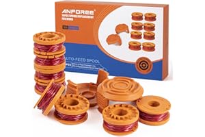anforee Strimmer Spool Line for Worx, Auto Edger Spools Replacement Compatible for Worx Weed Eater Trimmer Line Refills 10ft 0.065 inch (10Pcs)