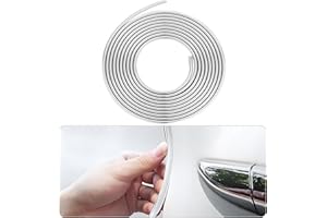 AHLMA 10M Argento Protezione Portiera auto Corpo Antigraffio Porta Striscia Anticollisione Paracolpi Portiere Striscia Decorativa auto Galvanizzata, Adatta per auto SUV MPV, Porta, Bagagliaio, Cofano