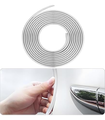 Strisce Decorative Auto Argento 5m - Modanatura Interni Universale | Rivestimento Antipolvere