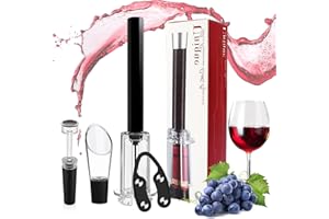 GARQITWAN Korkenzieher Weinöffner Set, 4-Teiliges Korkenzieher, Ausgießer, Vakuumstopfen, Folienschneider Rotweinzubehör Ideales Weinzubehör für Weinliebhaber Geschenkset für Weihnachten Valentinstag Geburtstag