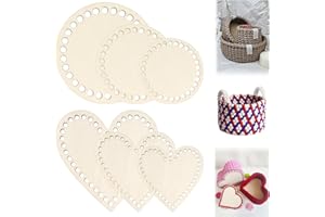 ASSRECT 6 PCS Wooden Basket Bottom, Crochet Basket Base, Blank Crochet Knitting Wooden Base for DIY Craft Weaving Basket Making Supplies Home Decoration