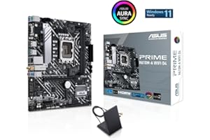 ASUS PRIME H610M-A WIFI D4 – Carte mère Intel H610 LGA 1700 mic-ATX (PCIe 4.0, DDR4, 2 x M.2, Intel 1 Gb Ethernet, WIFI 5, DisplayPort, HDMI, D-Sub, ports USB 3.2 Gen 2, SATA 6 Gb/s, Aura Sync RGB)