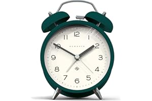NEWGATE ® Charlie Bell Echo Alarm - mały współczesny budzik przy łóżku - akcesoria do sypialni - budziki - zegar biurkowy - zegar kominkowy - zegar nocny - cyfry arabskie (Eden Green)