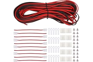GALDOEP 3528 2 polig LED Stecker-Kits，LED-Streifenverteiler-Anschlussclip-Kit LED-Streifen Verbinder für 8 mm Streifenverlängerungs Zubehörsatz zum DIY led strip verbinder