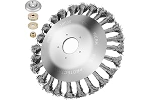 Huarsion Unkrautbürste, Wildkrautbürste Freischneider Motorsense Drahtbürste Freischneider Rundbürste Stahlbürste Unkrauttrimmer Fugenbürste zur Effektiven Unkrautentfernung Rasentrimmer