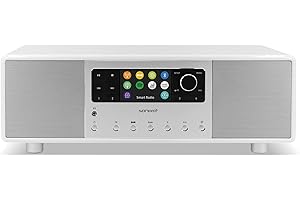 sonoro Primus Internetradio mit Bluetooth (Spotify, Deezer, Podcasts, FM/UKW, DAB Plus, WLAN, AUX-In, Holzgehäuse) Stereoanlage Weiß
