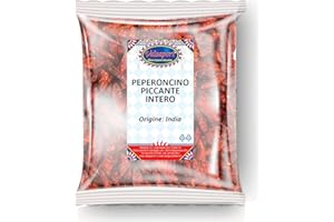 VALSAPORI Peperoncino Rosso Piccante Intero, Essiccato al Sole - Busta da 100 gr - Coltivazione 100% Naturale | Gluten Free Vegan | Qualità Premium (Peperocino Piccante Intero)