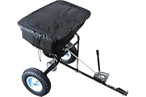 SECURA UNIVERSAL Streuanhänger für Rasentraktoren und Aufsitzmäher | Saatgutstreuer | Streusalz-Anhänger | bis 56 KG | Für Dünger, Saatgut, Streusalz, Sand