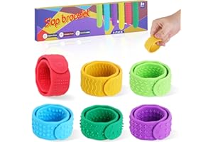 INQUIRLLY Pulsera Antiestres, 6 Piezas Juguetes Sensoriales, Juguetes Antiestres Niños, Fidget Toys para TDAH Antiestrés, Autismo, Alivio del Estrés, Juego de Juguetes para Niños a Partir de 3 Años Y Adultos