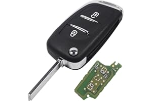 PRO-PLIP ProPlip Clé complète électronique 2 Boutons Compatible avec Picasso C2 C3 C4 C5 C6 DS3 DS4 DS5 Elysée 206 207 307 308 408 308 433MHz ce0536