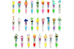 AOOSU Penne Multicolore Bambini, 26 Pezzi Penne Multicolore con Adorabili Animali Kawaii, 4 Colori Penna Creativa per Compleanni, Feste, Regali e Gadget