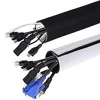 Universal Neopren Klettverschluss Kabelschlauch, 2x1.5 M Einstellbare Flexible Cord Organizer Kabelkanal Kabelhülle…