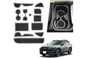 BIBIBO Rubber Mats Non-Slip Mats Compatible with T*oyota RAV4 / Hybrid/Plug-in Hybrid 2019-2024 (For Right Hand Drive), Rubber Car Mats, T*oyota RAV4 Accessories, Centre Console Mats (White)