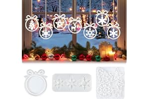 HBSFBH Stampi in Silicone per Natale, 3 Pezzi Stampi per Ciondoli Natalizi, Stampi in Resina Natalizia, Stampi Silicone Natale, Moldes para Resina Epoxi Navidad